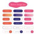 Set of design rounded buttons